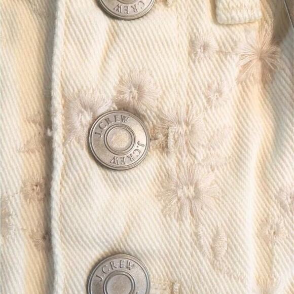 J. Crew Eyelet Billie Demi-Boot Crop Jean, High Rise, Cream Embroidery, 34” - Picture 6 of 9